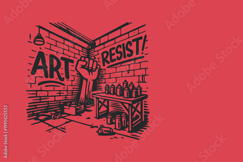 Revolutionary Street Art Graffiti Illustration Art Resist