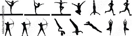 Cave paintings dynamic human figures in various poses and activities