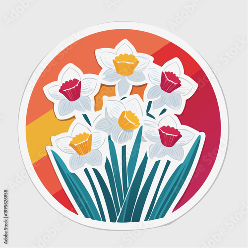 Stylized Daffodils in a Circle