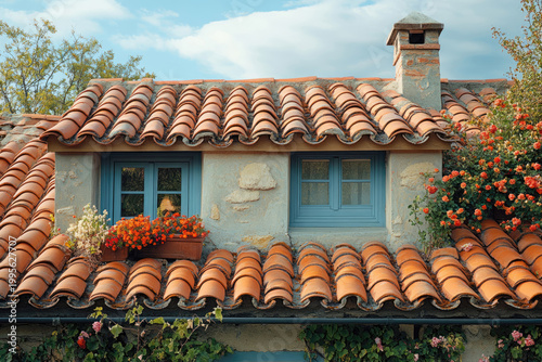 Tranquil European Residential Neighborhood Under a Bright Blue Sky
