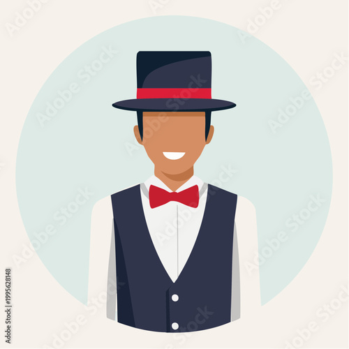 Man in Fedora Hat and Bow Tie