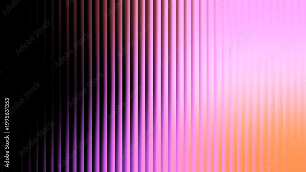 Obraz premium Vertical ribbed abstract visual featuring hot pink, warm orange, and bright violet and smooth sleek gradients, for a digital corporate screen and branding.