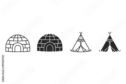 Igloo and Teepee Icons
