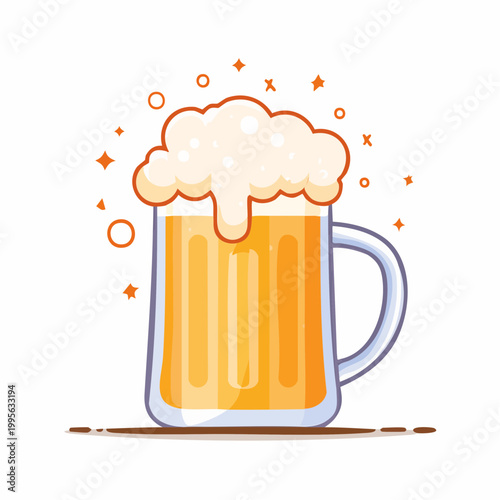Illustration of a Frothy Beer Mug