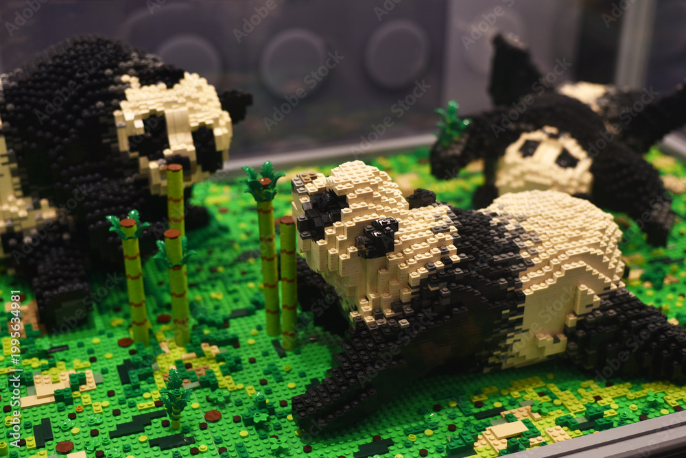 Naklejka premium Lego pandas