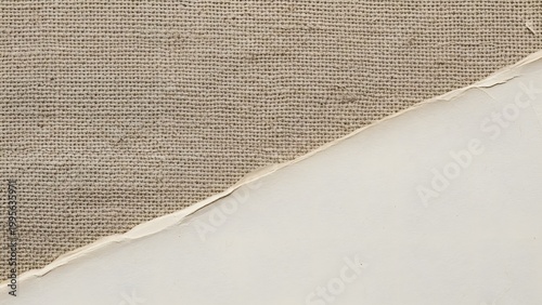 Torn Textile Texture: A close-up view reveals the intricate weave of a torn textile, highlighting its rugged texture and subtle color variations, showcasing its unique aesthetic.