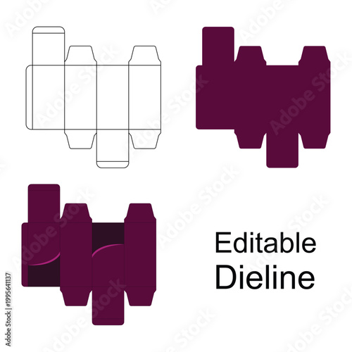 Box dieline template,box dieline,dieline packaging,dieline template, custom box dieline,dieline design vector set.