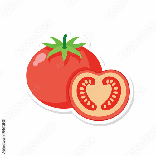 Stylized Tomato and Slice Icon