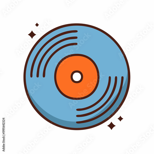 Stylized Vinyl Record Icon