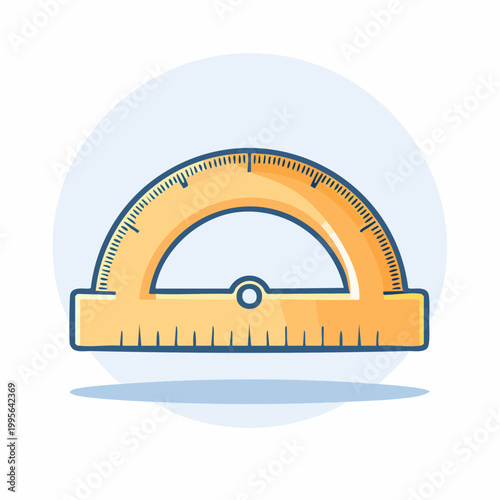 Yellow Protractor Illustration