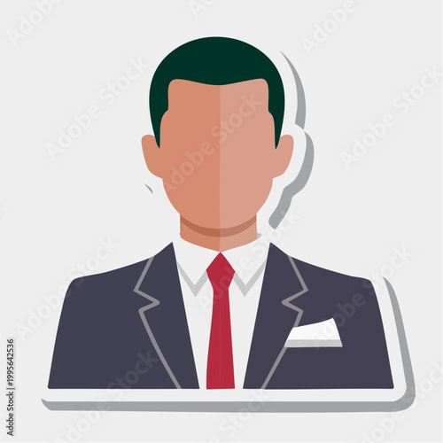 Flat Design Business Man Avatar Icon