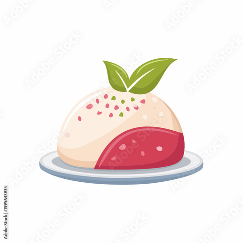 Stylized Dessert with Berries and Mint Leaves