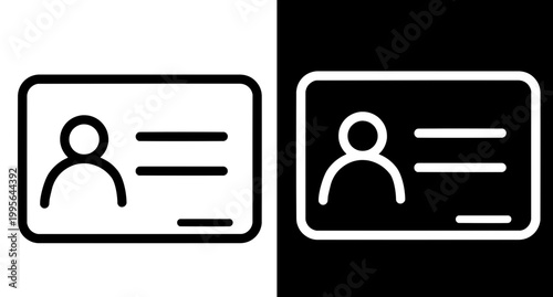 Identification Card white and black with Profile Shape and Information Lines.