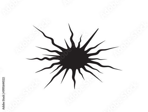 infectious virus icon with spiky silhouette vector illustration