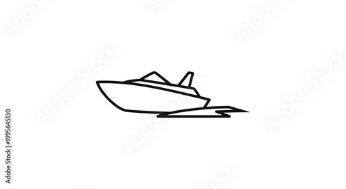 Water Skiing Line art vector creative shape abstract