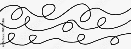 Cable thin squiggle with line doodle black and background ornament spiral. Circle curve border with thick wavy random and graphic simple print. Freehand chaos cable with drawing curvy line.