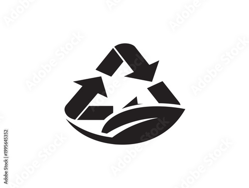 eco-friendly biodegradable recycling icon illustration flat design