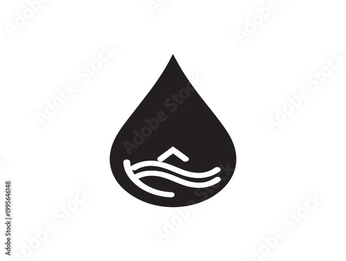 clean water drop icon vector illustration for environmental and health awareness