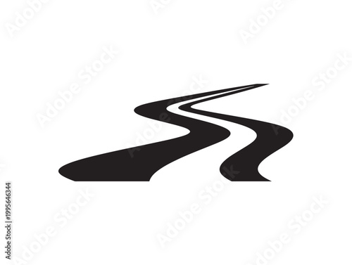 minimalist river icon flat design vector illustration