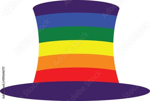Rainbow Top Hat Illustration