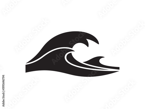 minimalist sea wave icon vector illustration