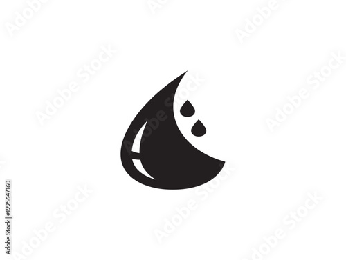 minimalist freshwater water droplet icon with splash vector illustration