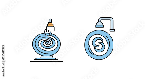 Whirlpool Line art vector set abstract colorful modern