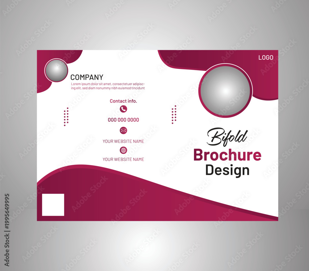 Naklejka premium Bifold Brochure Template, Corporate Flyer Design, Modern Business Card Layout, Red White Vector