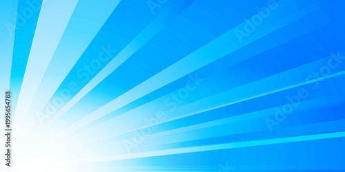 青い光の背景 　青い集中線のイラスト