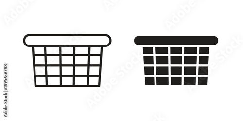 Tableau sur toile Laundry basket icon in line design