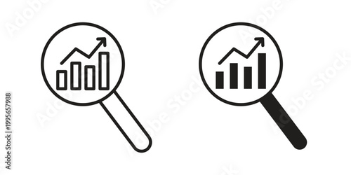 Market research icon in line design. editable stroke icon vector. EPS10