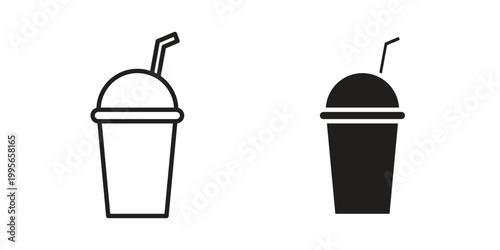 Milkshake icon in line design. editable stroke icon vector. EPS10
