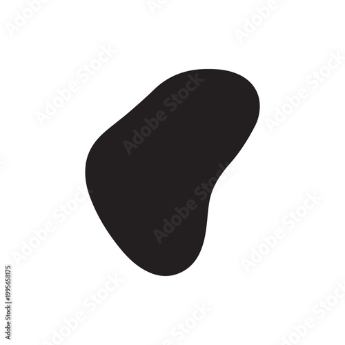 Abstract organic blob shape modern minimalist design fluid form dark silhouette clean background
