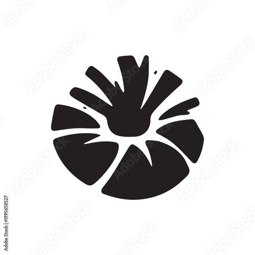 Abstract organic shape black silhouette design a unique hand drawn floral element
