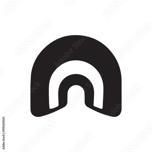 Abstract black and white arch design showcasing layered minimalist simplicity