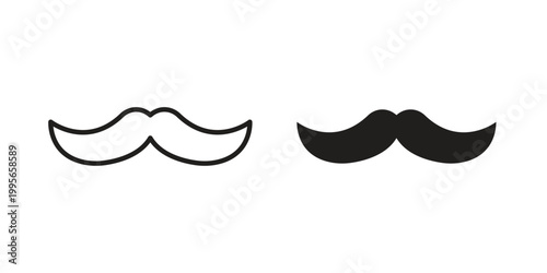 Moustache icon in line design. editable stroke icon vector. EPS10