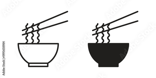 Noodles icon in line design. editable stroke icon vector. EPS10