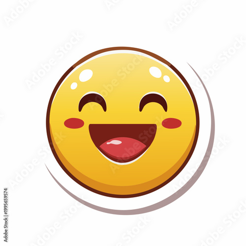 Happy Emoji Face with Blushing Cheeks