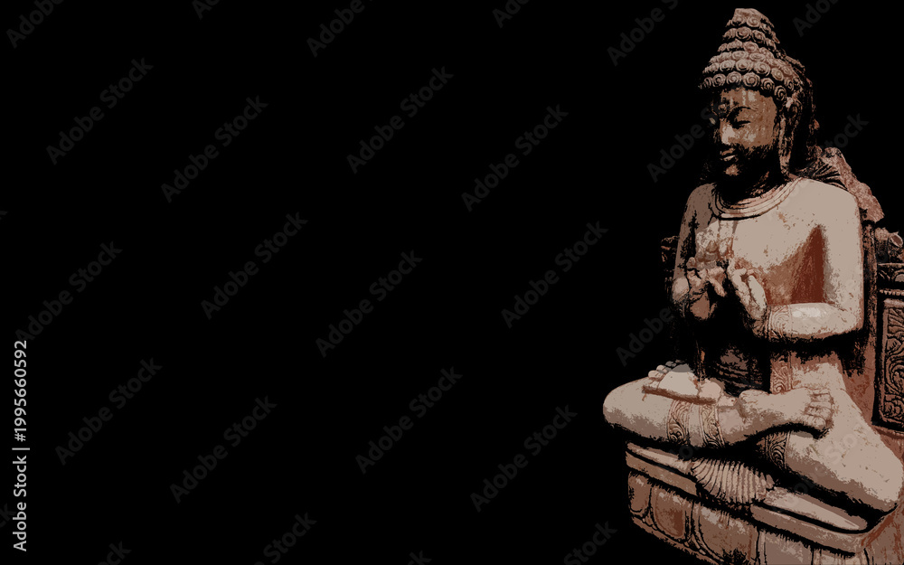 Fototapeta premium Buddha statue illustration 
