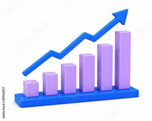 Free Download Business graph showing upward trend and growth with arrow over white background. - GFXLoad
