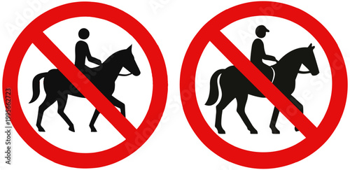 No horse riding signs prohibited rider 1