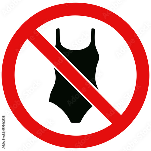 No swimsuit sign prohibited swimsuit swimming not allowed