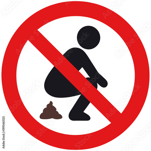 No defecation sign no pooping no toilet no feces