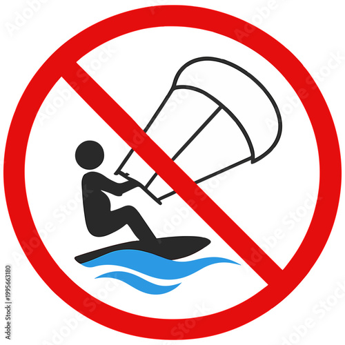 No kitesurfing sign no kite surfing kitesurfing prohibited
