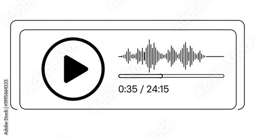 Video playback progress bar with time display on digital interface