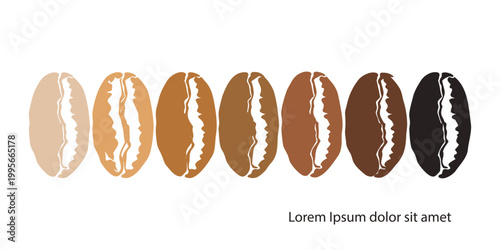 Roasted brown coffee beans and seeds isolated on a white background shaped into a cafe sign and alphabet letter font for an espresso aroma drink.