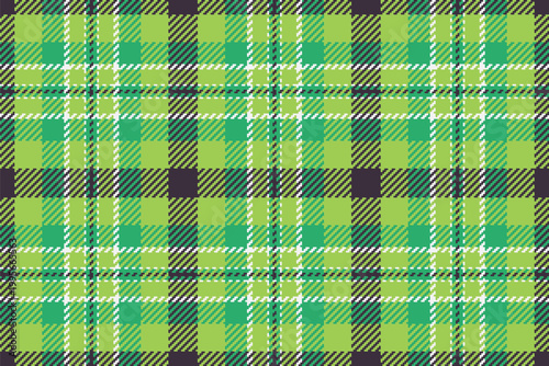 Checkered tartan background texture, screen vector seamless fabric. King plaid check pattern textile in green and dark colors.
