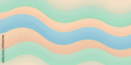 Abstract blue and pink wavy vector illustration featuring a seamless sea water pattern with colorful curves and lines for a modern summer beach backdrop design