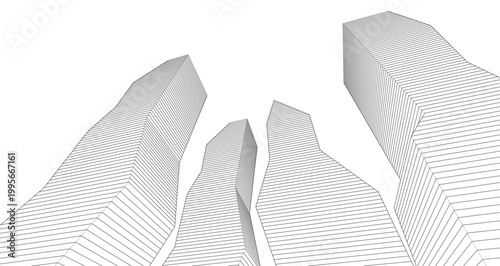 abstract futuristic architecture 3d rendering