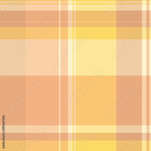 Oriental check vector seamless, nobility plaid tartan texture. Home background textile fabric pattern in orange and amber colors.
